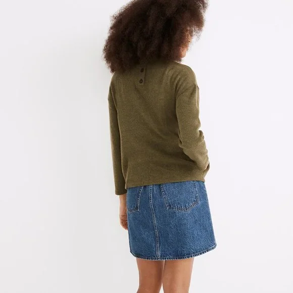 NWOT Madewell Mockneck Button-back Top - Picture 5 of 12